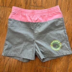 Vintage 80’s board Trunks Color block pink  Vintage Shorts Surf -Small NOS